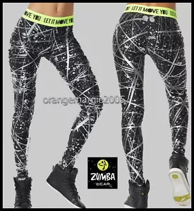 Leggings lunghi Zumba Hyper Melt argento metallizzato wow - lusinghieri e dimagranti S M L - Foto 1 di 2