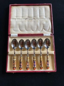 Antique Royal Crown Derby Flatware Imari Pattern #2451-Rare Set Of 6 Spoons - Picture 1 of 4