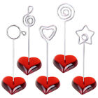 5pcs Table Number Holders with Red Heart Base for Weddings