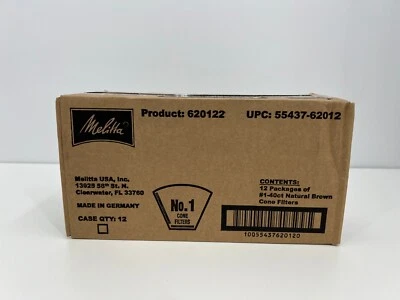 Melitta Nº 1 Filtros de Café Cono Marrón - 12 Paquetes de 40 - 480 Filtros Total NUEVO Foto 1 de 4
