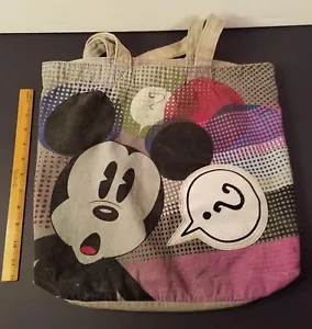 Mickey Mouse Tote Purse Handbag pocket Polka Dots Question Marks Pop Art Disney - Picture 1 of 12