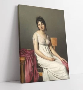 PORTRÄT EINER JUNGEN FRAU IN WEISS - TIEF GERAHMTER LEINWANDKUNSTDRUCK - Bild 1 von 2