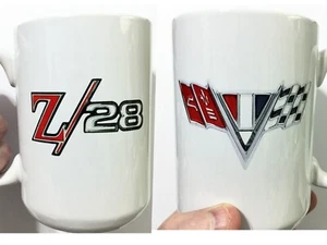 Vintage Chevy Camaro Z28 1st Gen Fender Trunk Emblem Badge Logo LARGE 15 oz. MUG - Picture 1 of 3