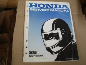 1986 HONDA CB450SC MOTORCYCLE SERVICE MANUAL SHOP BOOK REPAIR CB 450SC - Foto 1 di 2