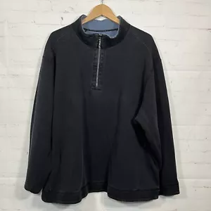 Tommy Bahama Sweater Mens XL Blue Reversible 1/4 Zip Sweatshirt Golf Outdoor - Picture 1 of 12