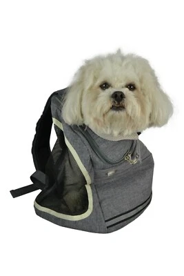 Bellas Bags Grey Fabric Dog Backpack Animal Carrier - Image 1 of 4