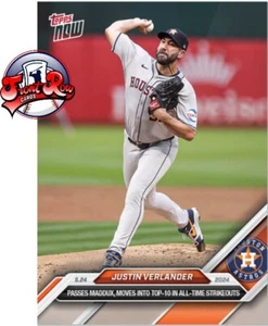 Justin Verlander 2024 TOPPS JETZT 231 wechselt in die Top 10 All Time Strikeouts - Bild 1 von 2