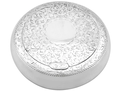Sterling Silver Combination Vesta and Tobacco Box - Antique George V Cover
