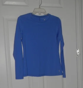SOFIBELLA LONG SLEEVE UPF TENNIS GOLF PICKLEBALL TOP BLUE MEDIUM (JF) - Picture 1 of 4