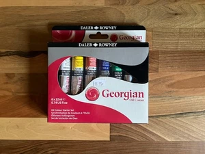 Daler Rowney Artisti Georgiani Set Tubo Pittura ad Olio 6 x 22ml Nuovo - Foto 1 di 3