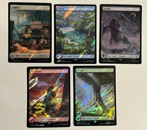Surge Foil Full Art Lands SET of 5 MTG Final Fantasy Collector's Commander FIN - Picture 1 of 7