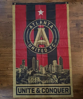 Atlanta United MLS Soccer “Unite & Conquer” Skyline 3’ x 5’ Vertical Flag - Image 1 of 2