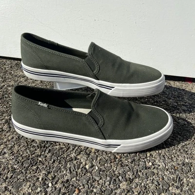 Keds Womens Size 11 Dark Green Slip On Casual Sneakers Shoes Loafers Canvas - Image 1 of 4