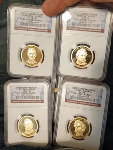 2010-S Presidential Proof Dollar 4-Coin Set NGC PF 70 ULTRA CAMEO. 13-14-15-16th - Picture 1 of 9