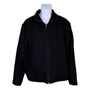 DOCKERS Stain Defender giacca uomo full zip nera denim tasche fodera grande - Foto 1 di 14