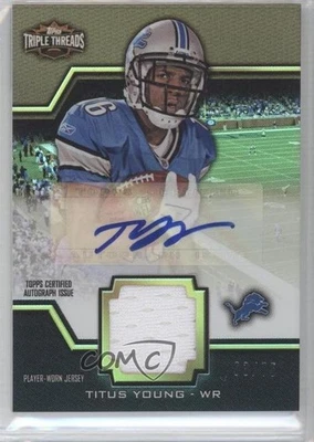 2011 Topps Triple Threads Unity Relics Sepia /75 Titus Young Rookie Auto RC - Image 1 of 2