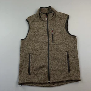 Orvis Vest Mens Medium Brown R65 Sweater Fleece Full Zip Outdoor Sleeveless - Picture 1 of 11