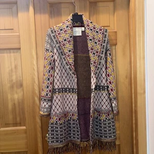 ANGEL OF THE NORTH ANTHROPOLOGIE Longline Beaded Wool Sweater Cardigan S - Picture 1 of 16