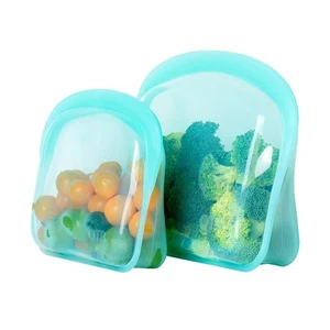 Set of 2 Stand Up & Reusable Silicone Storage Bag, Silicone Food Storage Cont... - Picture 1 of 8