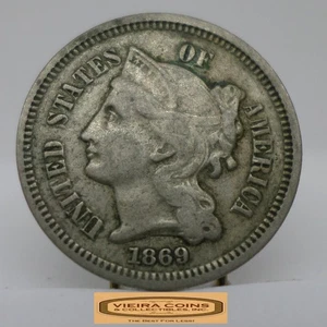 1869 Three-Cent Piece, 3 Cents Nickel - #C51480NQ - Picture 1 of 2