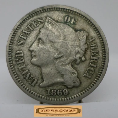 1869 Three-Cent Piece, 3 Cents Nickel - #C51480NQ - Image 1 of 2