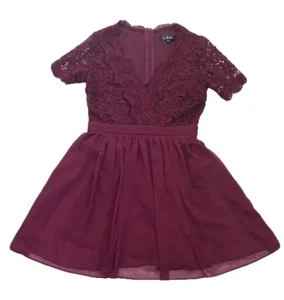 Lulus Burgundy Lace Bodice Dress Size Small Red Wedding Dark Romance Goth Core - Picture 1 of 7