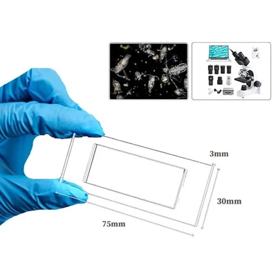 Plankton Counting Cell Glass Microscope Slide 100x Cover Glass Sedgewick Rafter - Image 1 of 4