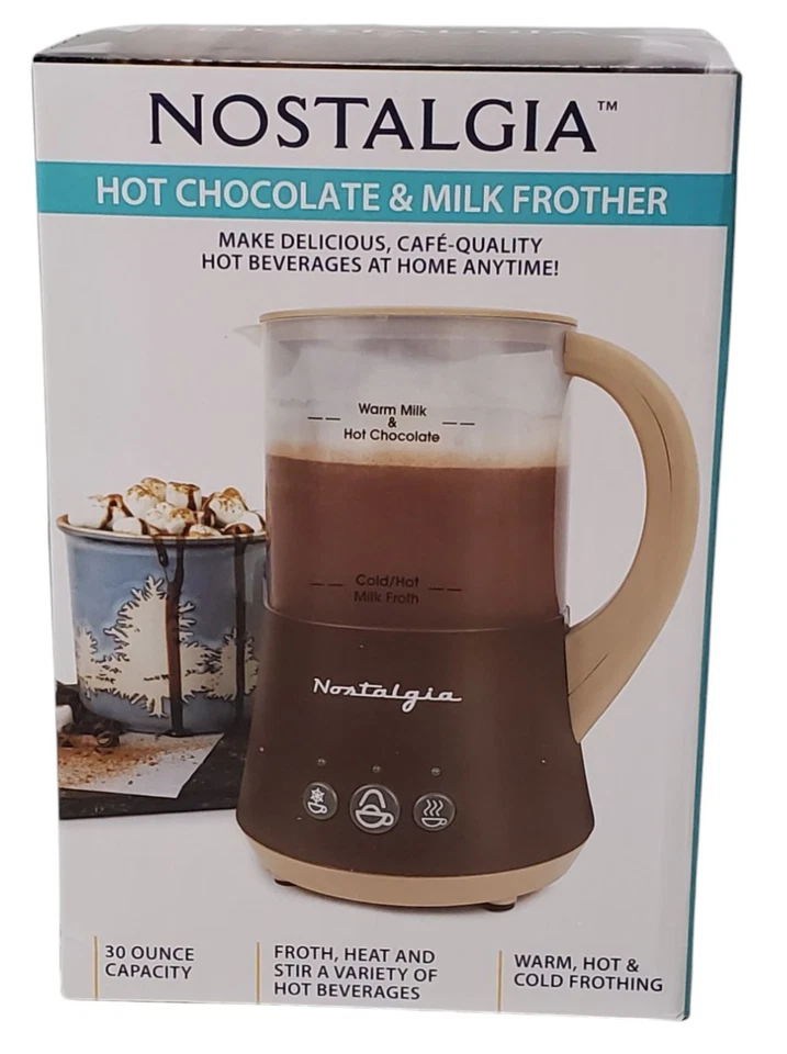 Nostalgia Hot Chocolate & Milk Frother 30oz Heat Any Beverage