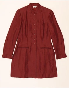 MISS H Womens 7 button Blazer Jacket EU 36 Small Burgundy Pinstripe Linen DR11 - Picture 1 of 3