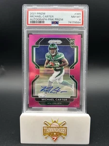 Michael Carter 2021 Panini Prizm Pink Auto Rookie Autograph #365 PSA 8 NM-MT - Bild 1 von 2