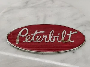 Peterbilt Motors Truck 8" OEM Factory Nameplate Emblem WORN - Picture 1 of 6