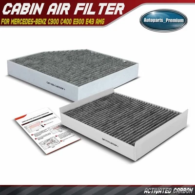 Filtro de aire de cabina de carbón activado 2 piezas para Mercedes-Benz C300 C400 E300 E43 AMG Foto 1 de 4