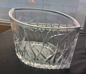 Vintage große Fußball/Oval geformte geschliffene Kristallschale/Schale schwer - Bild 1 von 15