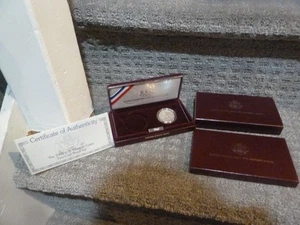 1992 US Mint Olympic Silver Dollar & Clad Half Dollar Coin Set (MISSING SILVER) - Picture 1 of 6
