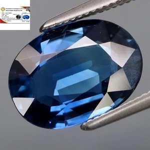 3.55Ct.FREE! Certificate BIG Blue Normal Heated Sapphire Madagascar Good Luster - Picture 1 of 8