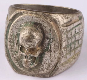 1941 Cabeza de la Muerte Gótico Segunda Guerra Mundial Anillo Calavera Segunda Guerra Mundial Gótico Brutal Sello Motociclista Regalo Punk - Imagen 1 de 13
