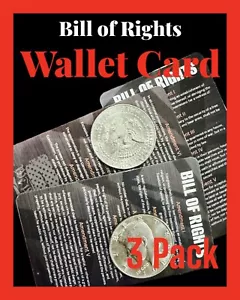 3X Bill of Rights I bis X - Brieftaschenkarte - Rechtsleitfaden - maßgeschneiderter dicker Kunststoff - Bild 1 von 9