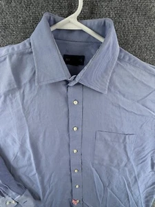 Scott Barber Blue Twill Pocket XL Cotton Long Sleeve Button Up Shirt Men Woven - Picture 1 of 12