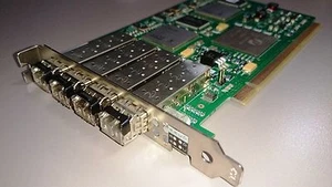 GENUINE NETAPP 111-00286+A0 LSI LSI7404XP-LC QUAD PORT FIBRE CHANNEL CARD w/ SFP - Picture 1 of 5