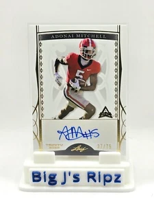 2022 Leaf Trinity Gold Foil Adonai Mitchell Rookie Card Auto 37/75 SSP - Picture 1 of 2