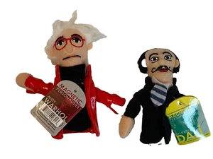 2 Artist Andy Warhol & Salvador Dali Finger Puppets/Refrigerator Magnets NEW Tag - Picture 1 of 5