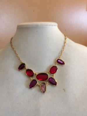 $78 Lauren Ralph Lauren Facated Stone Bib Necklac Lo #435 - Image 1 of 3