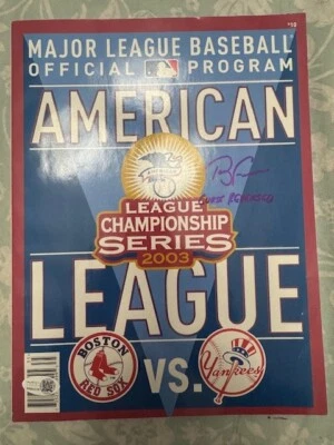 Terry Francona autographed 2004 ALCS Program vs Yankees w/curse reversed JSA Wit - Image 1 of 3
