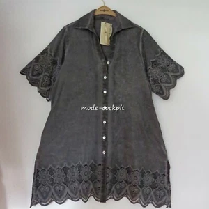 ZEDD..PLUS raffinierte Long Bluse washed out  Look Lochspitze grau 42-44(1) - Bild 1 von 6