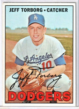 Jeff Torborg Los Angeles Dodgers 1967 Topps Baseball Card #398 (SET BREAK) B