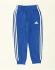 ADIDAS Boys Graphic Tracksuit Trousers Joggers 7-8 Years Blue Cotton UG11