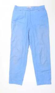 Emreco Womens Blue Cotton Carpenter Trousers Size 16 L29 in Regular