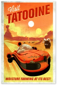 Star Wars Poster - Besuchen Sie Tatooine - Film Reise Poster - Bild 1 von 6