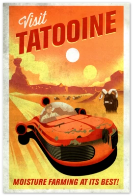 Star Wars Poster - Visit Tatooine- Movie Travel Posters - Image 1 of 4