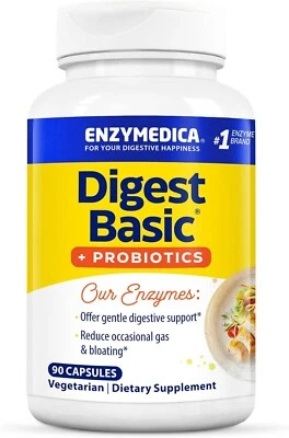 Enzymedica, Digest Basic + Probióticos Enzimas Digestivas Suaves, 90 Cápsulas - Imagem 1 de 4